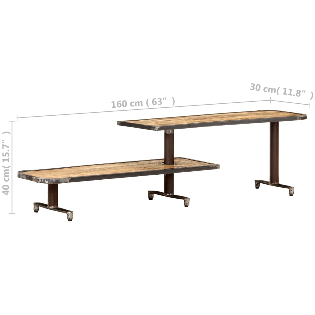 TV cabinet, 160x30x40cm, solid mango wood