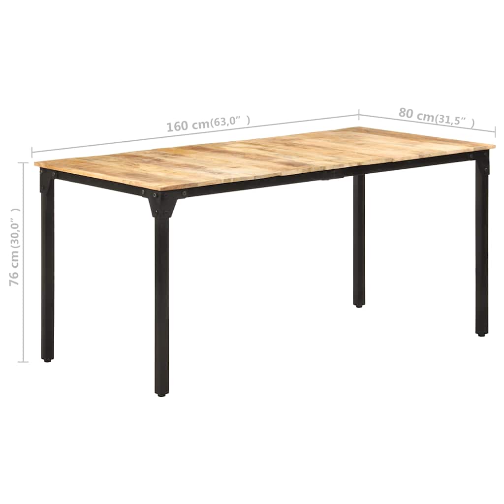 Ēdamgalds, 160x80x76cm, neapstrādāts mango koks