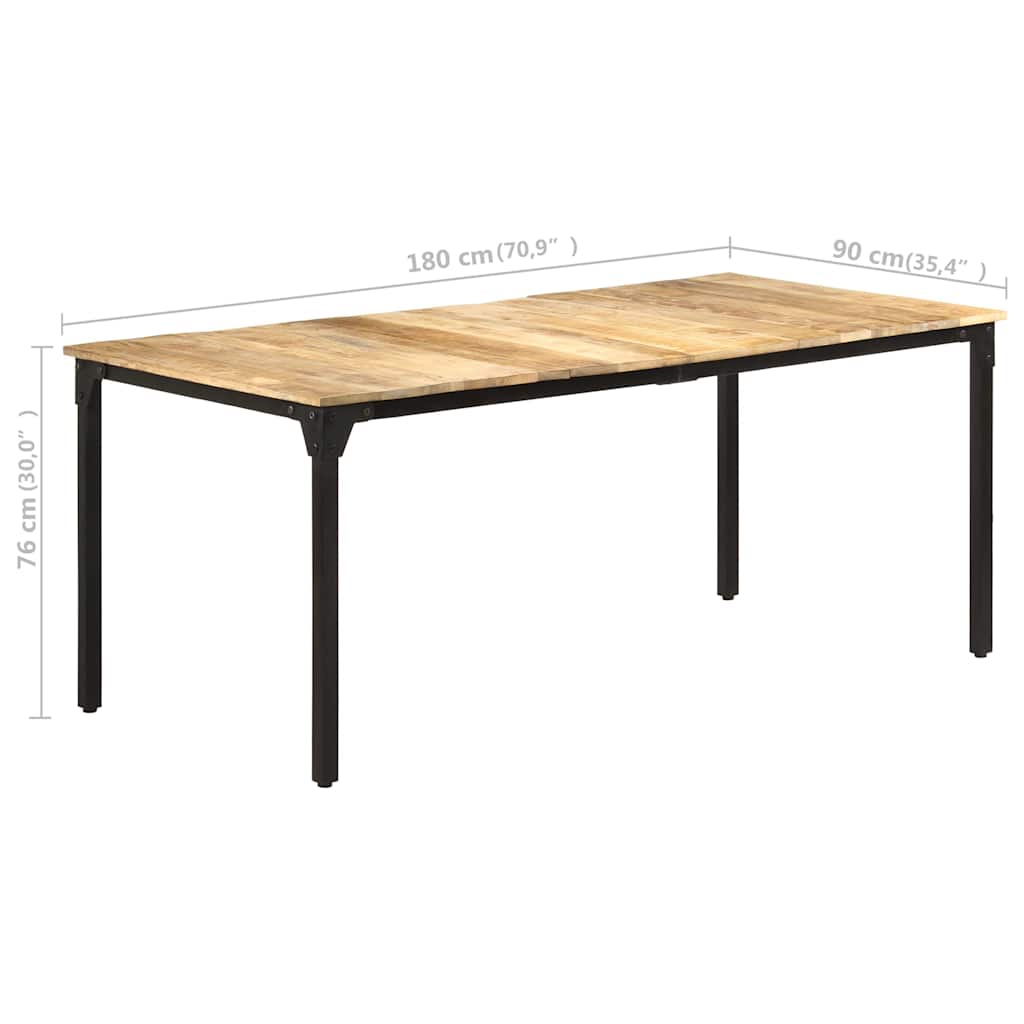 Dining table, 180x90x76cm, rough mango wood