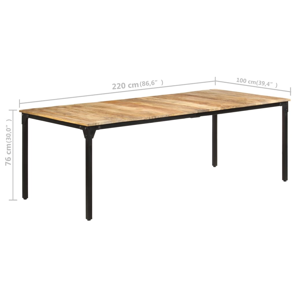 Dining table, 220x100x76cm, untreated mango wood