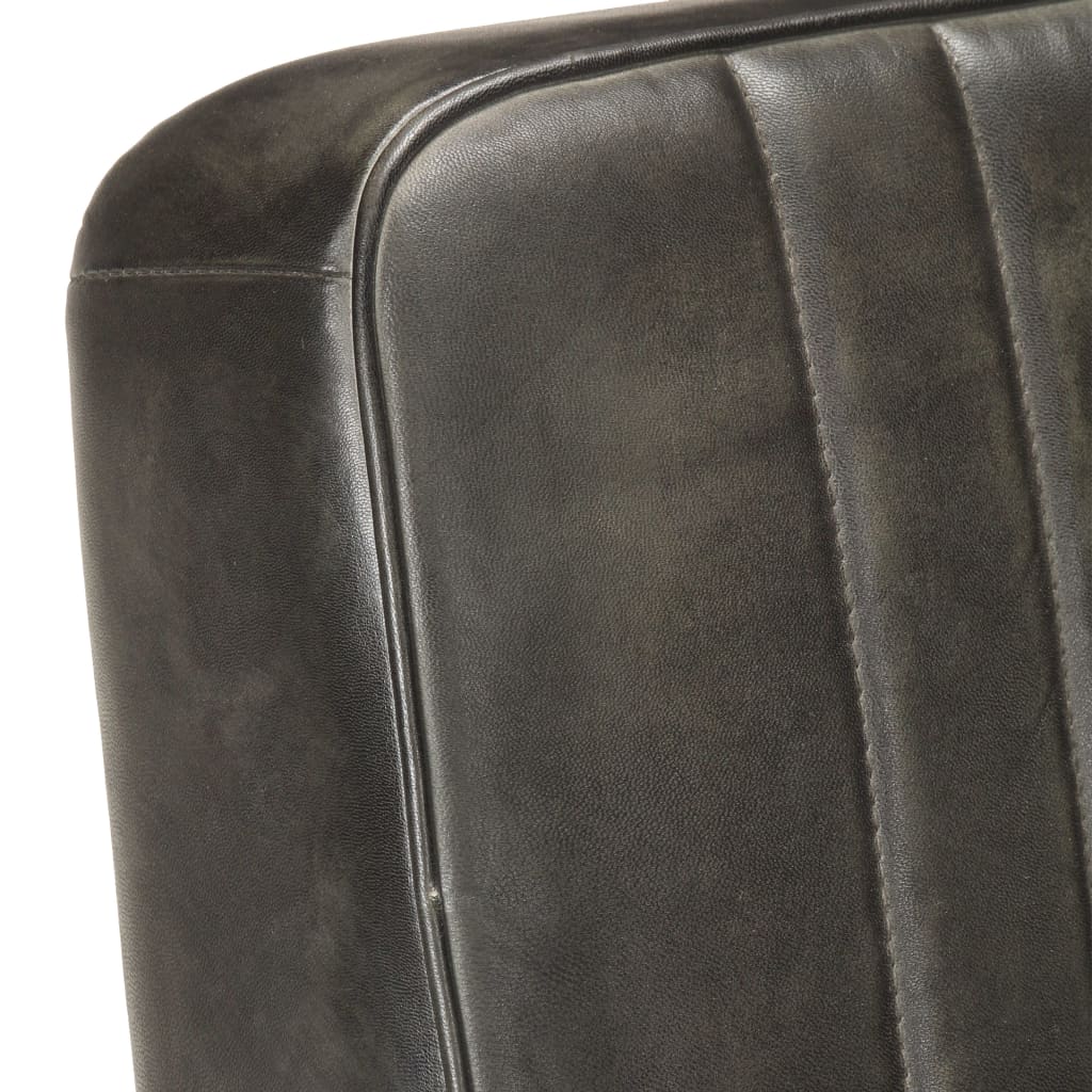 Wing chair, bleached gray, genuine leather