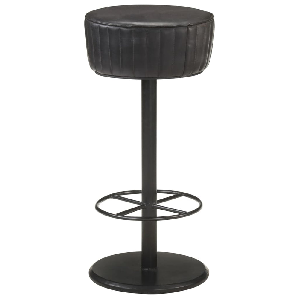 Bar stool, black, genuine leather