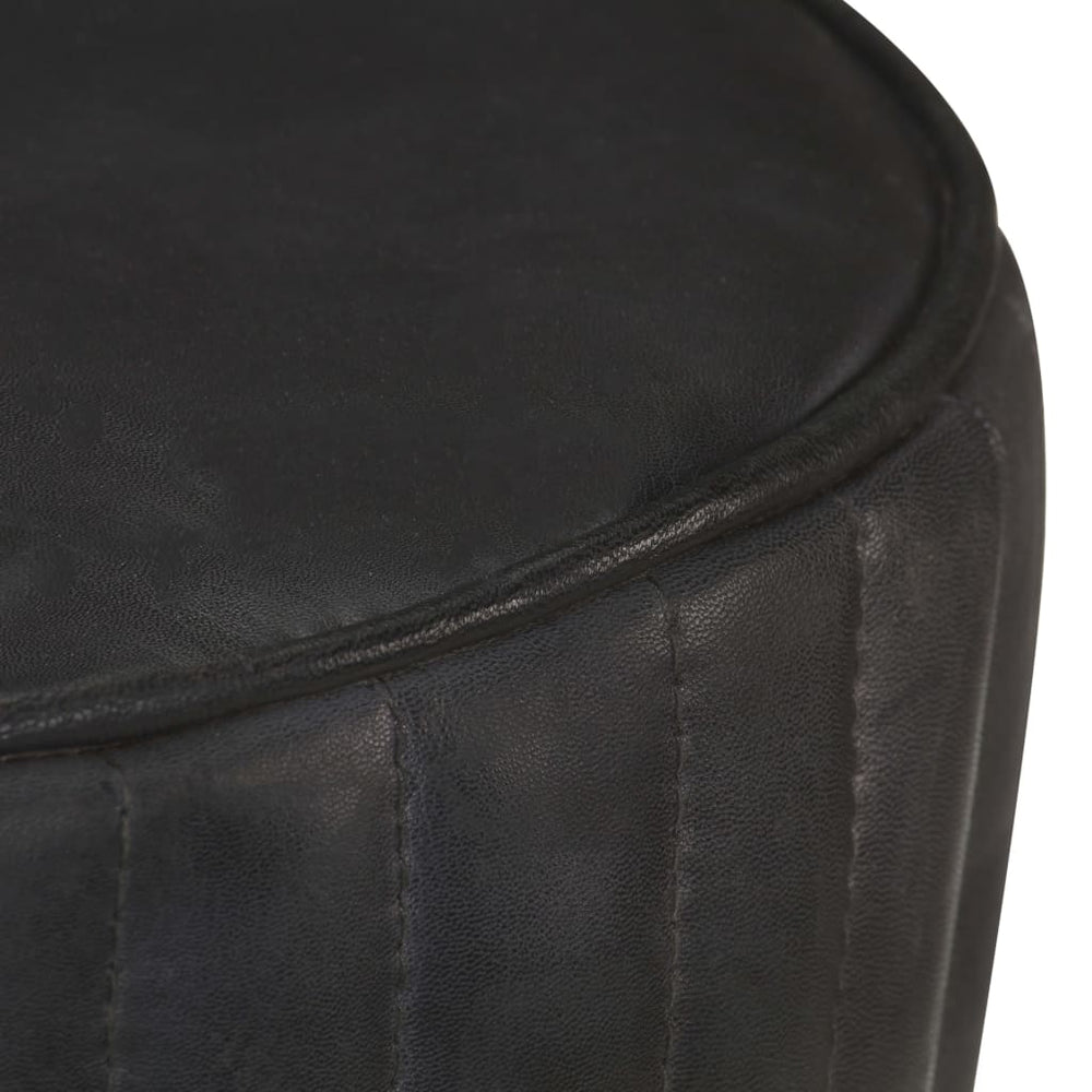Bar stool, black, genuine leather