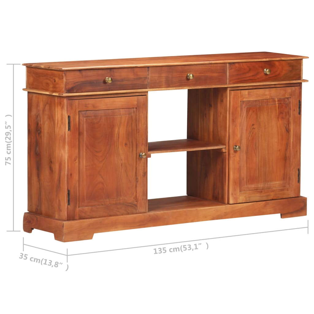 Sideboard, 135x35x75cm, solid acacia wood