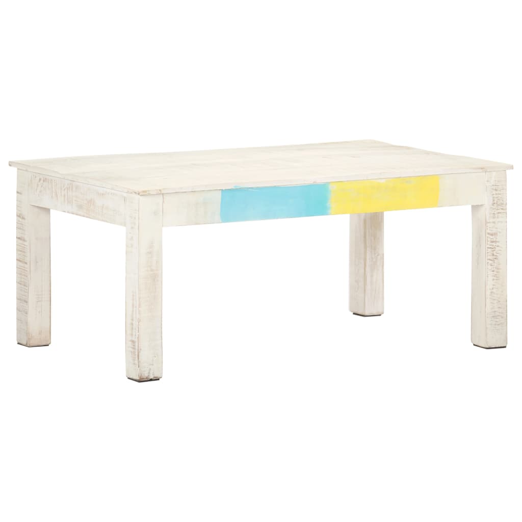 Kavos staliukas, baltas, 110x60x45cm, mango medienos masyvas