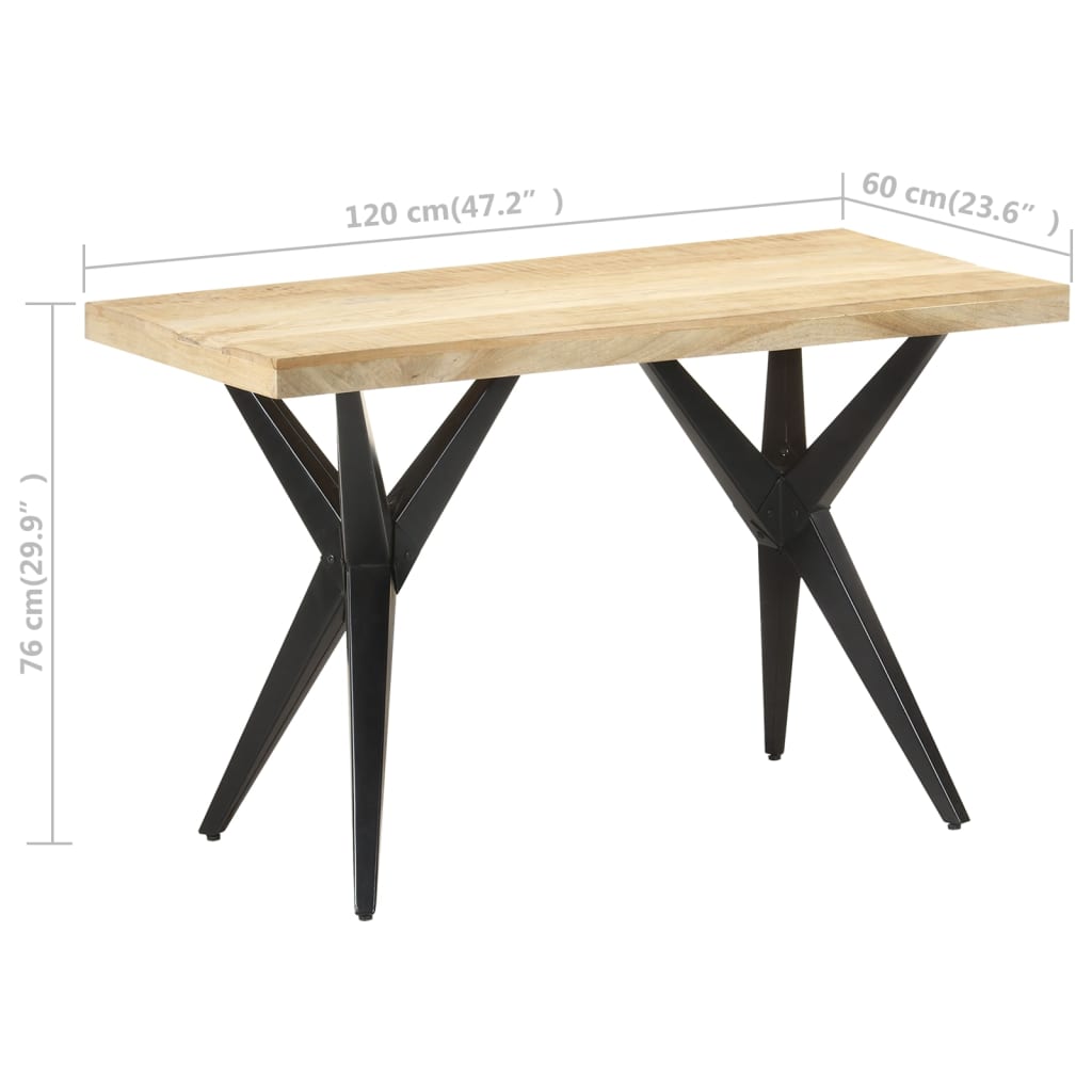 Valgomojo stalas, 120x60x76cm, mango medienos masyvas