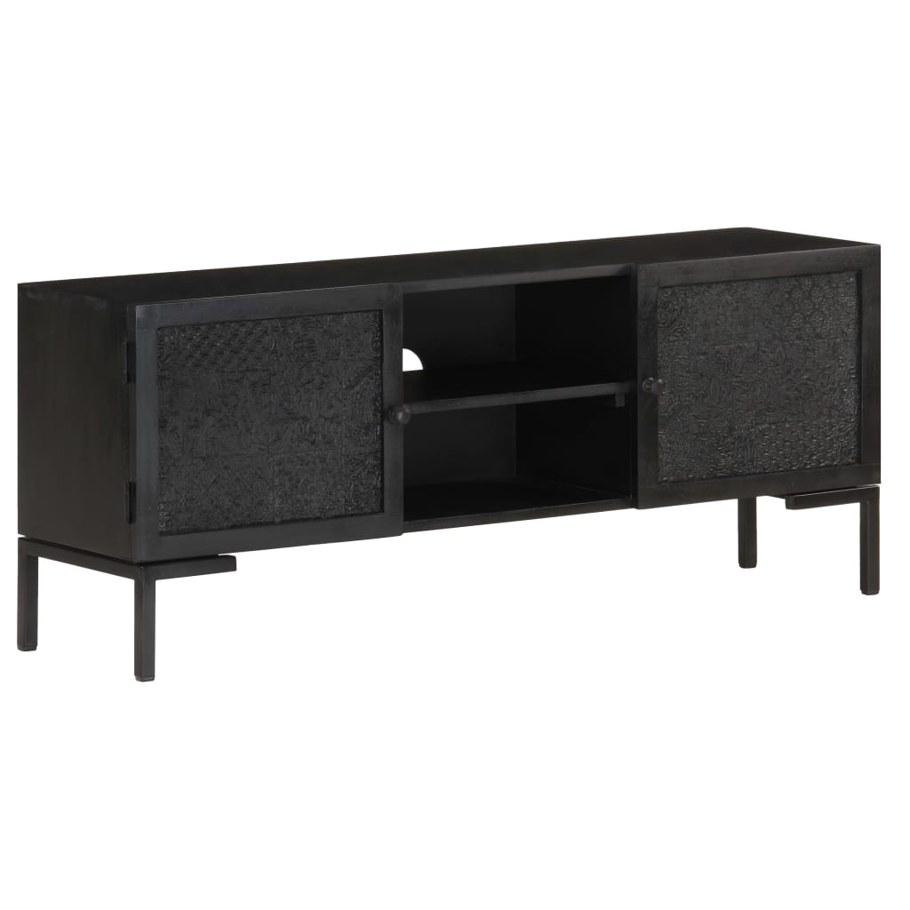 TV cabinet, black, 115x30x46cm, mango wood