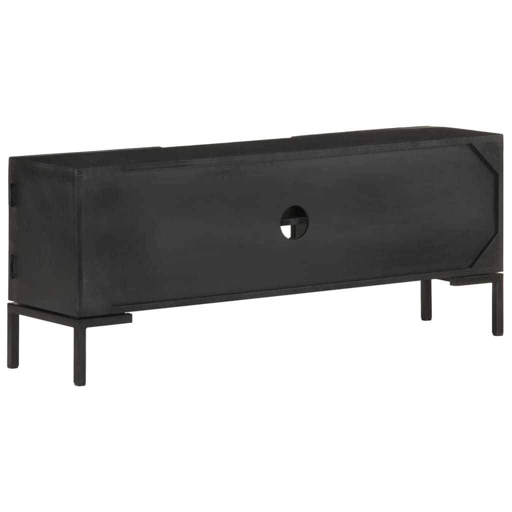 TV cabinet, black, 115x30x46cm, mango wood
