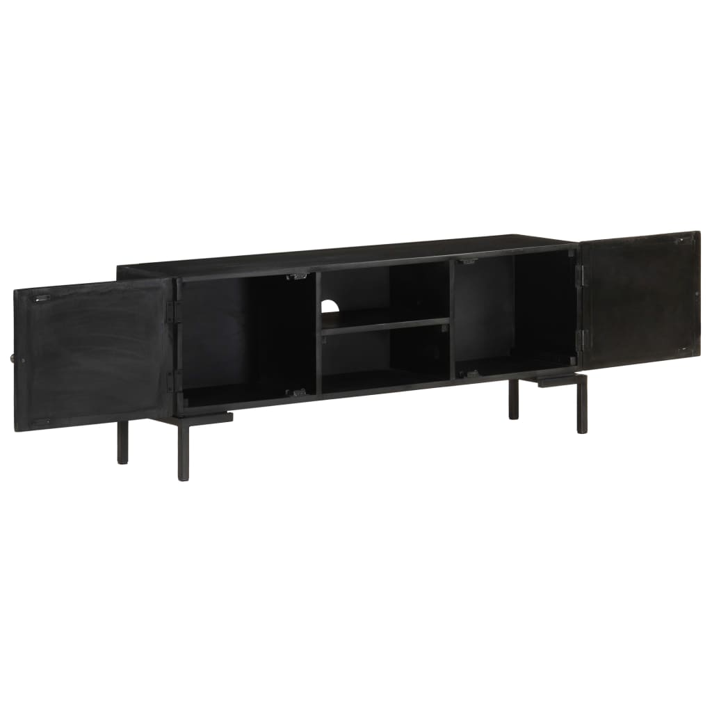 TV cabinet, black, 115x30x46cm, mango wood
