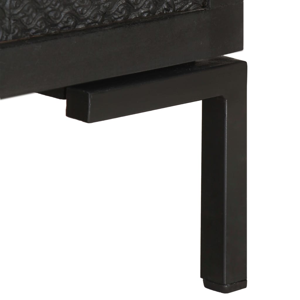 TV cabinet, black, 115x30x46cm, mango wood