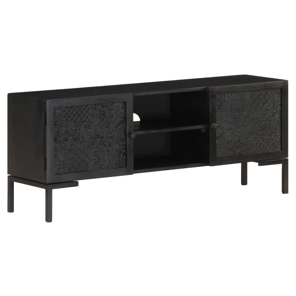 TV cabinet, black, 115x30x46cm, mango wood