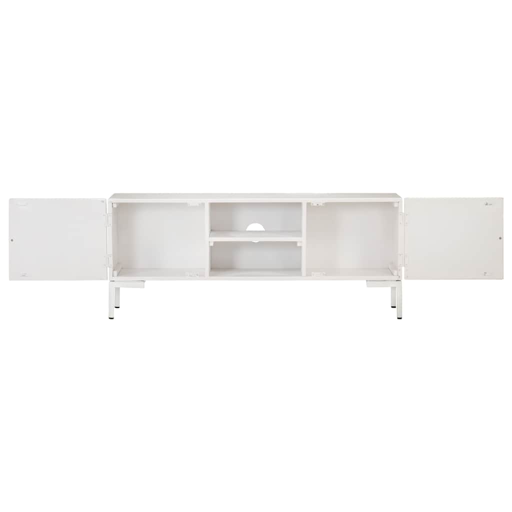 TV cabinet, white, 115x30x46cm, solid mango wood