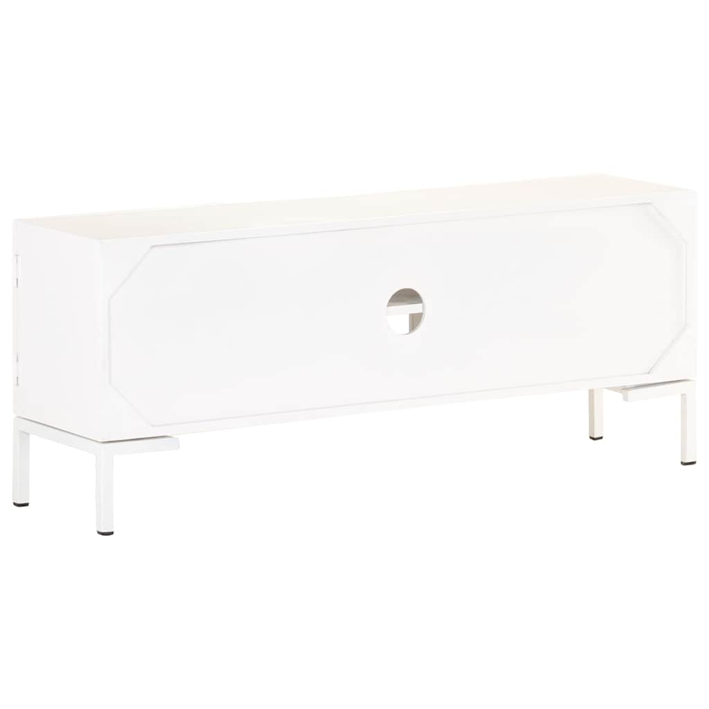 TV cabinet, white, 115x30x46cm, solid mango wood