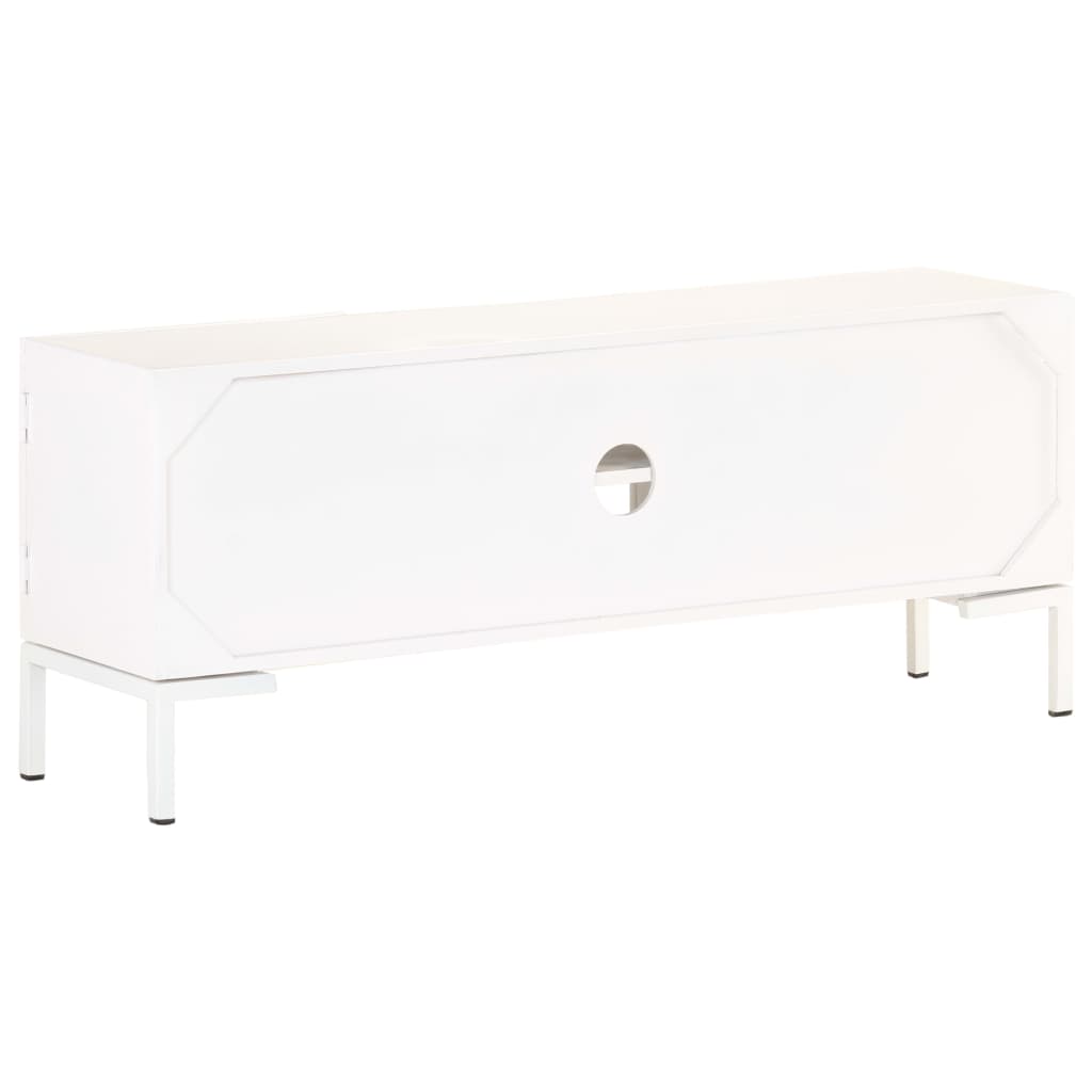 TV cabinet, white, 115x30x46cm, solid mango wood