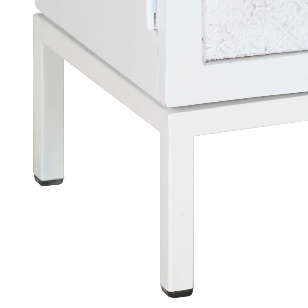 TV cabinet, white, 115x30x46cm, solid mango wood