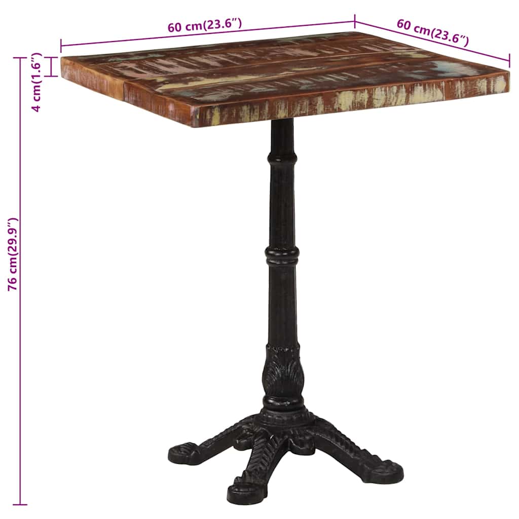 Bistro staliukas, 60x60x76cm, perdirbtos medienos masyvas