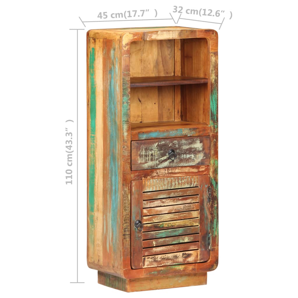 Chest of drawers, 45x32x110cm, recycled solid wood