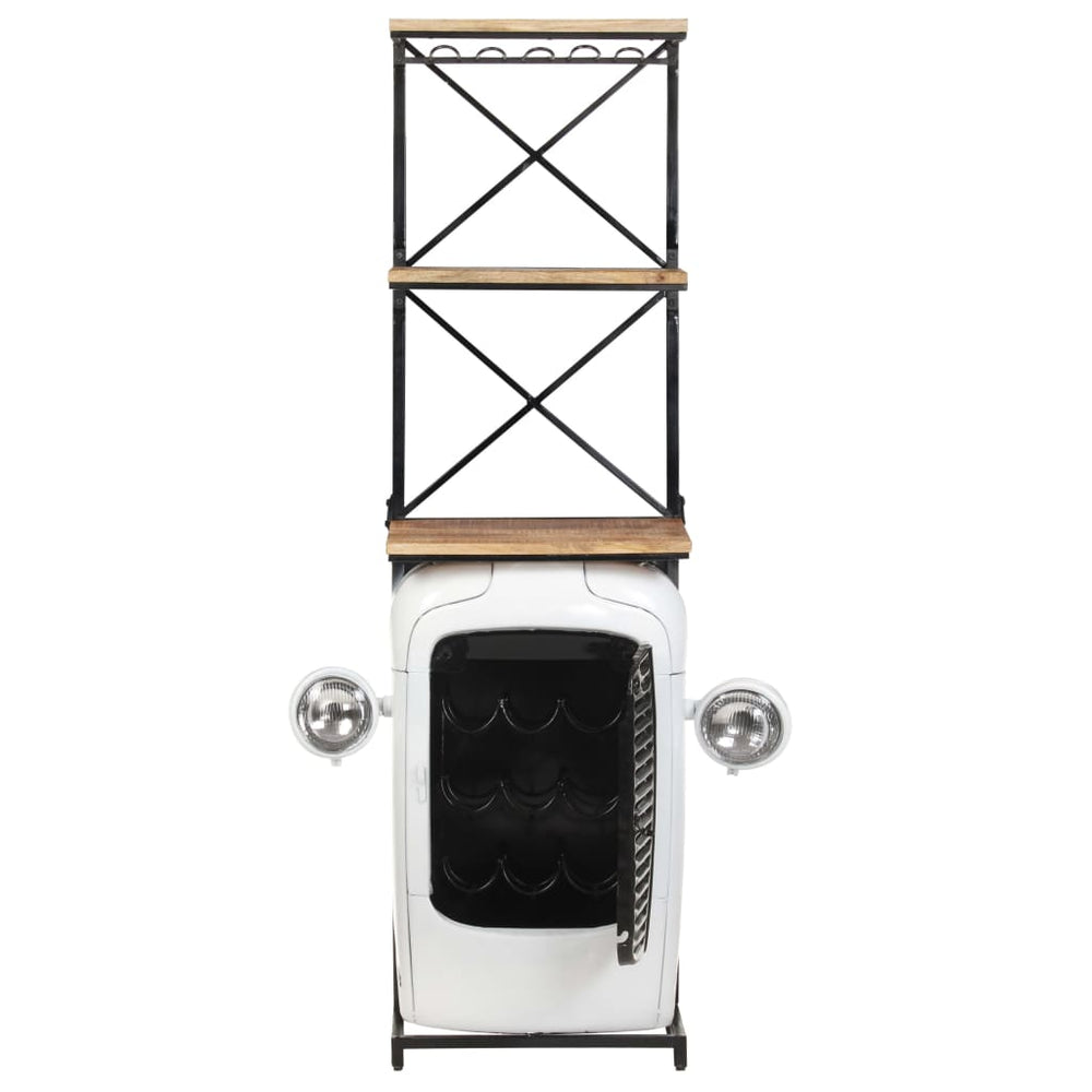 Spintelė vynui, balta, 49x31x172cm, neapdorota mango mediena