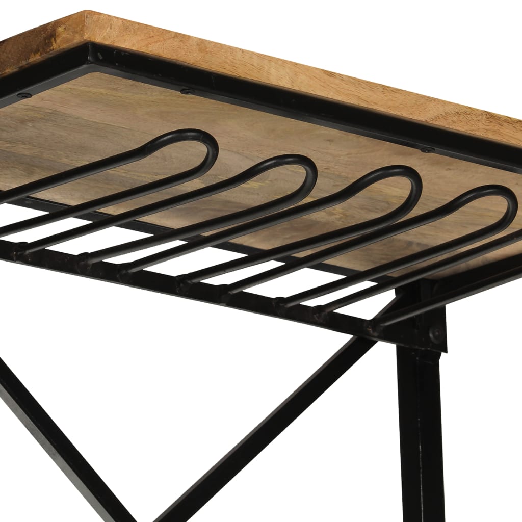 Spintelė vynui, geltona, 49x31x172cm, mango medienos masyvas