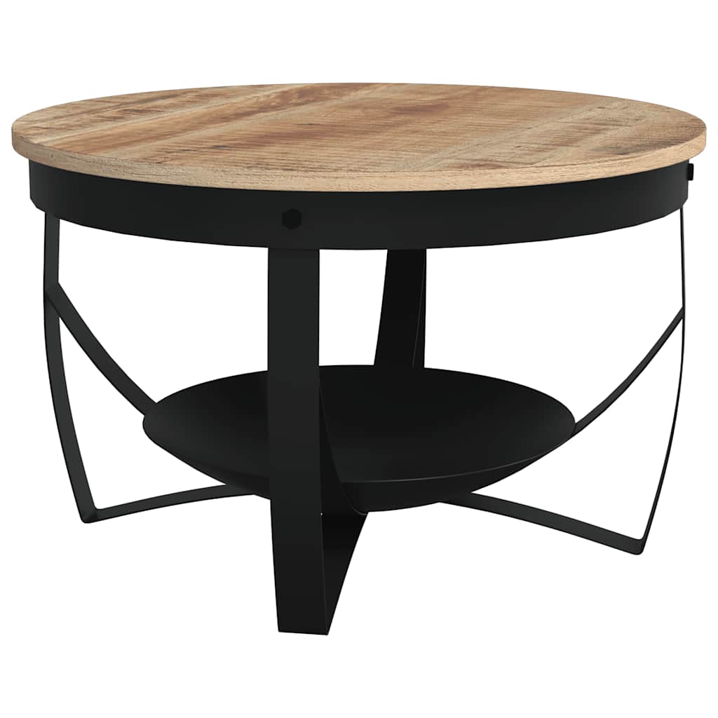 Coffee table, diameter 68x43cm, raw mango wood