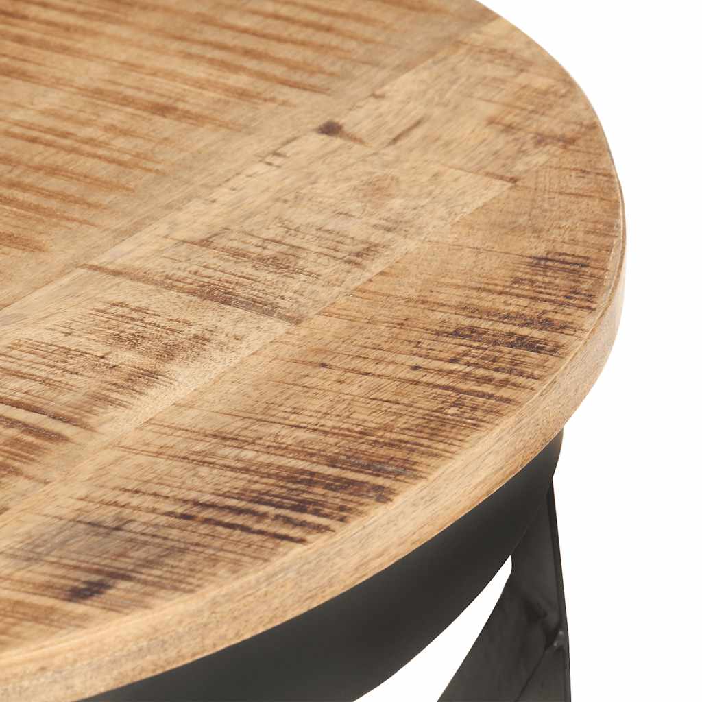 Coffee table, diameter 68x43cm, raw mango wood