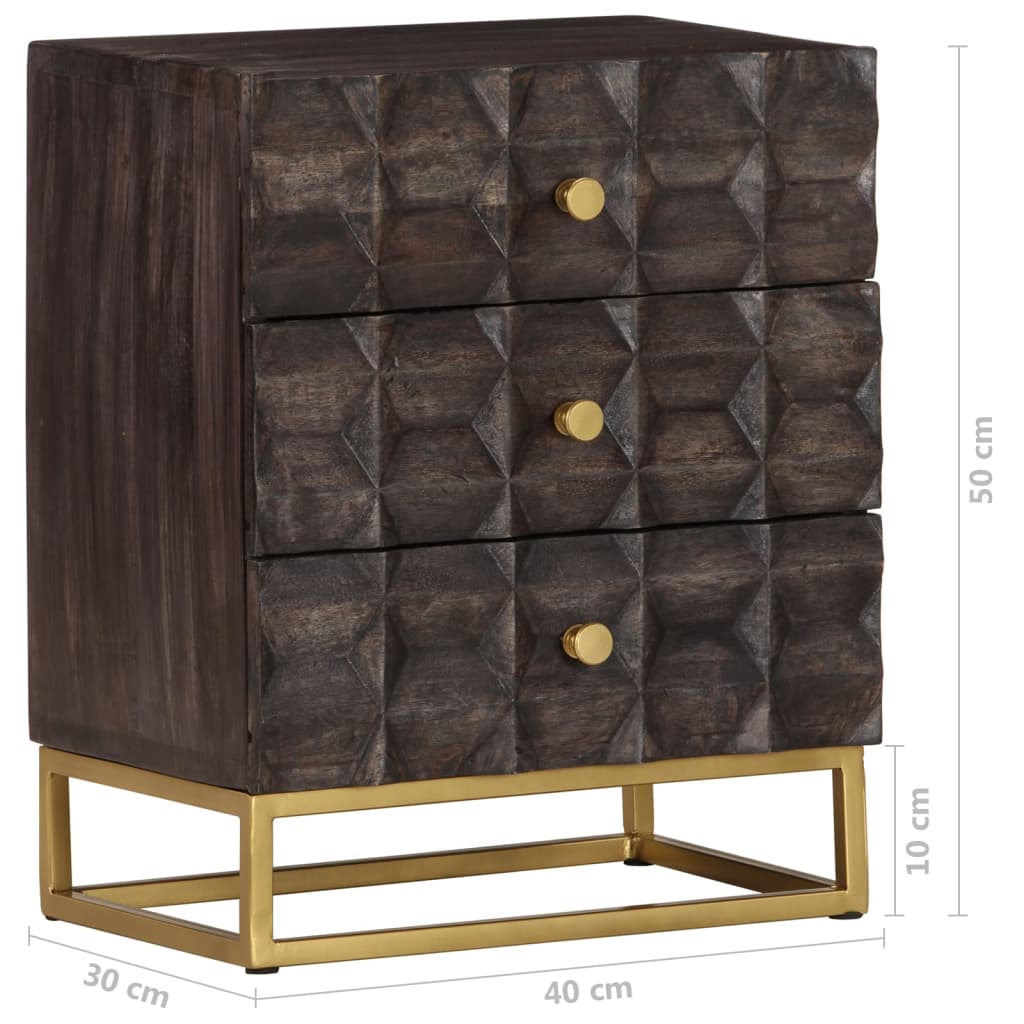 Bedside cabinet, 40x30x50cm, solid mango wood