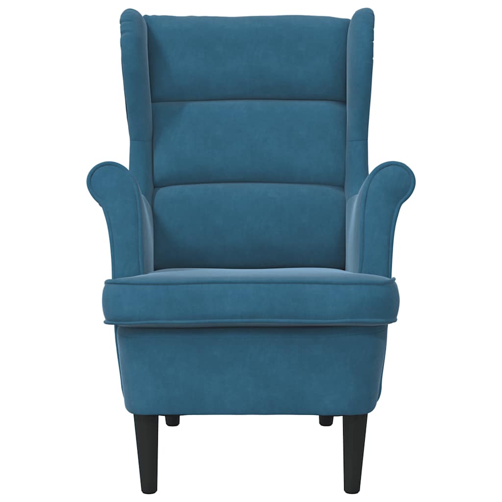 Armchair, blue, velvet
