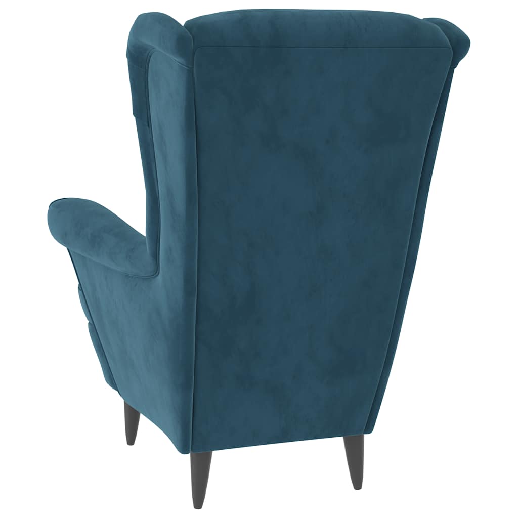 Armchair, blue, velvet