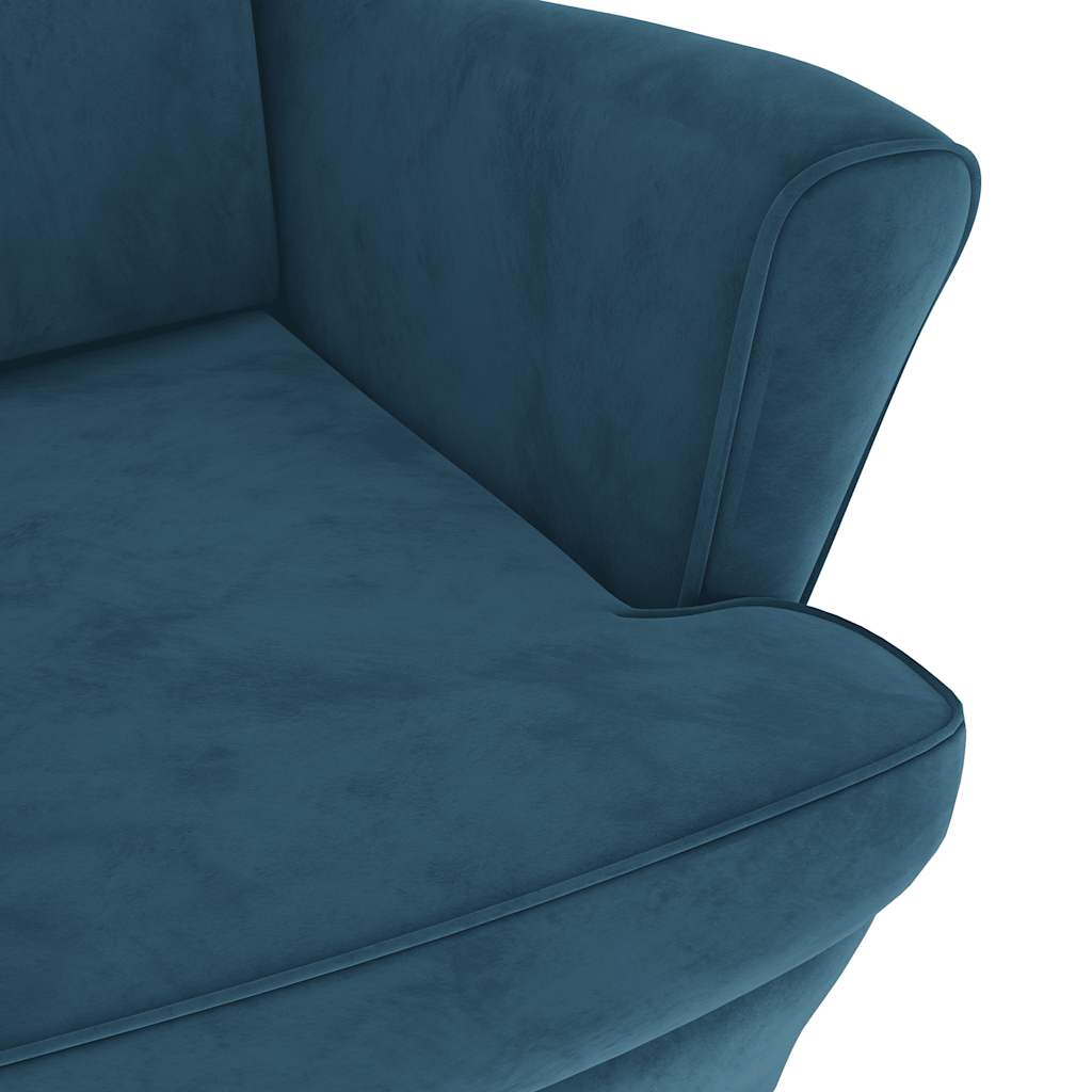 Armchair, blue, velvet