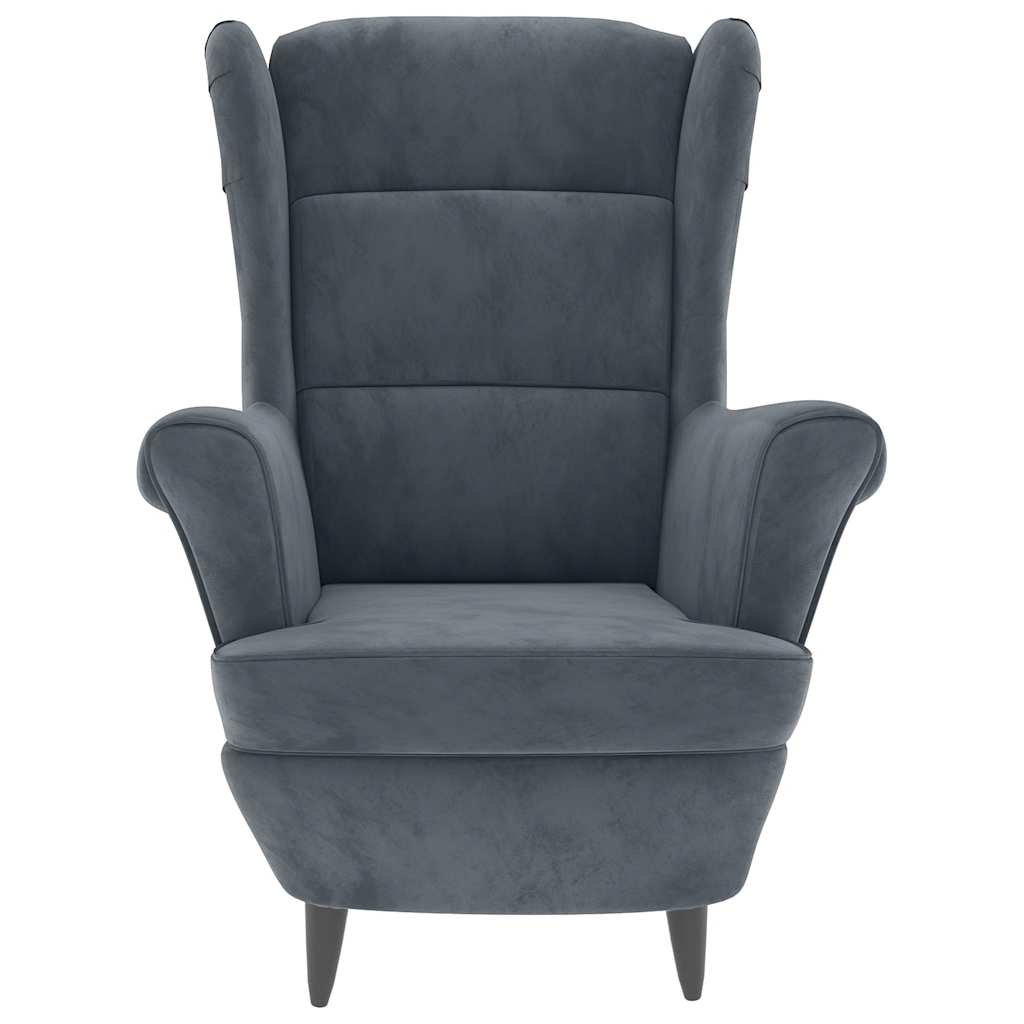 Chair, dark gray, velvet