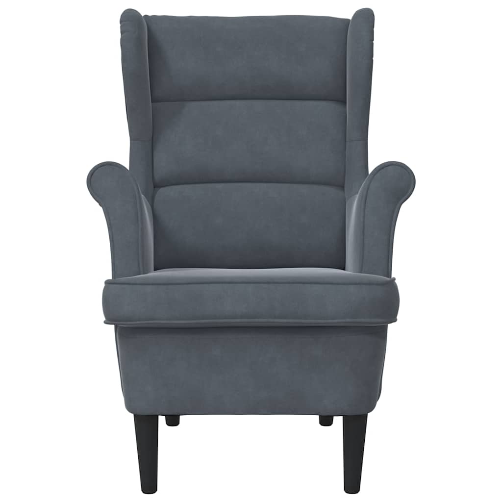 Chair, dark gray, velvet