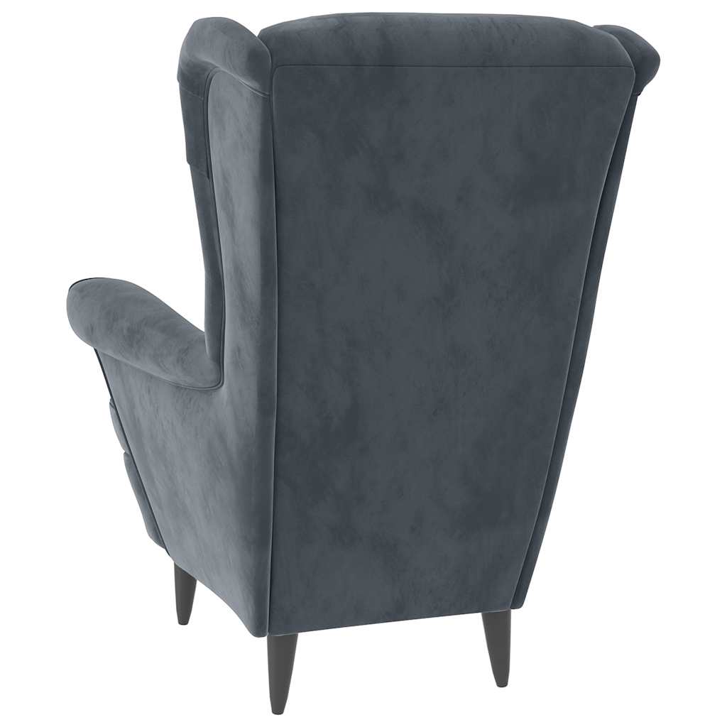 Chair, dark gray, velvet