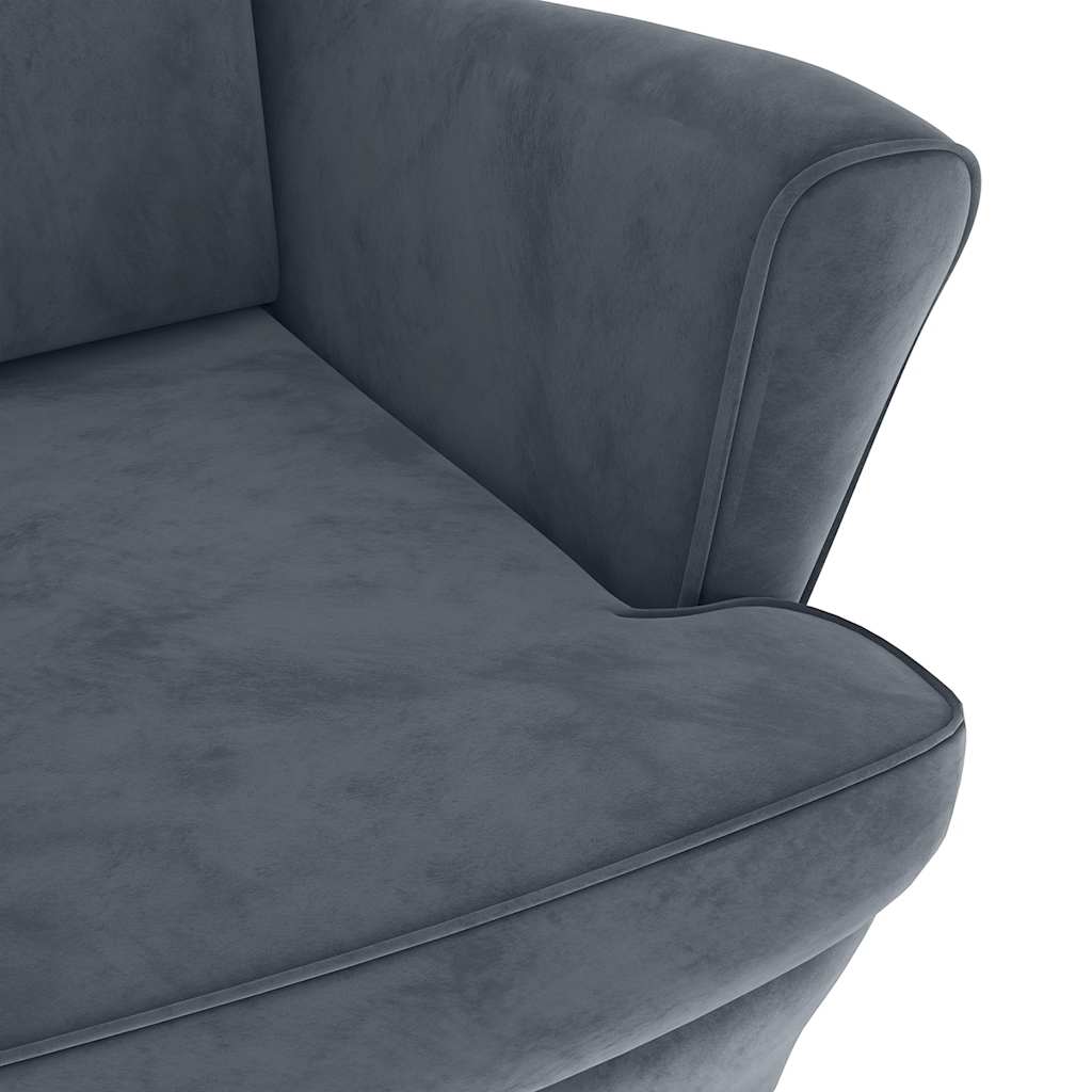 Chair, dark gray, velvet