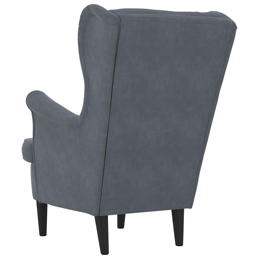 Chair, dark gray, velvet