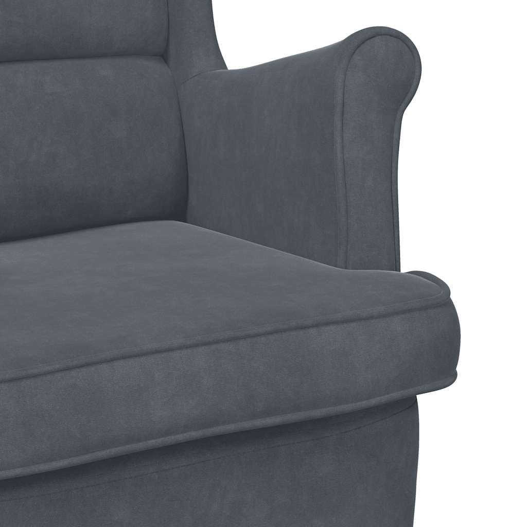 Chair, dark gray, velvet