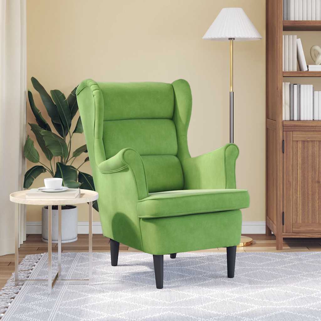 Armchair, light green, velvet