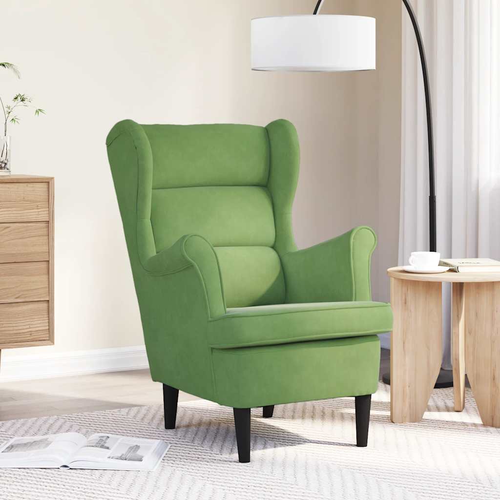 Armchair, light green, velvet