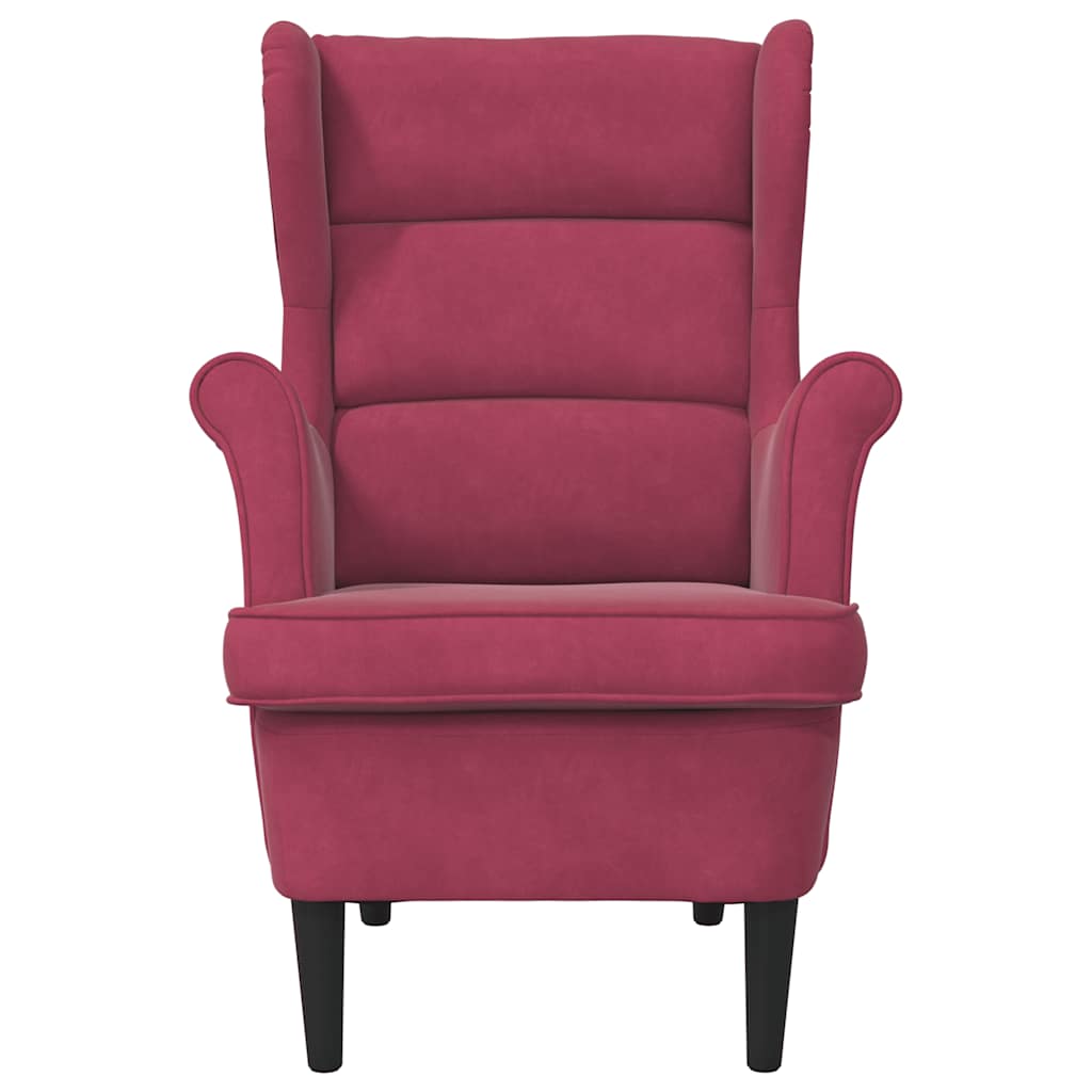 Armchair, burgundy, velvet