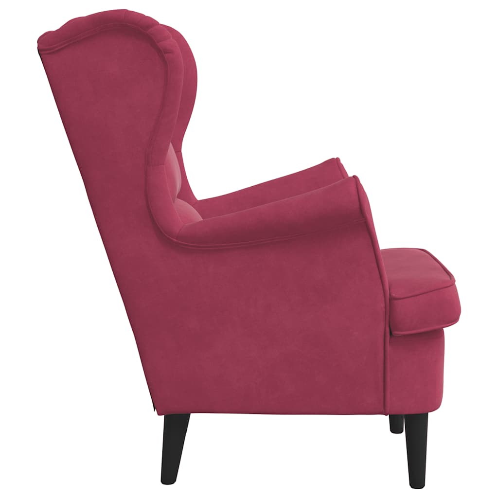 Armchair, burgundy, velvet