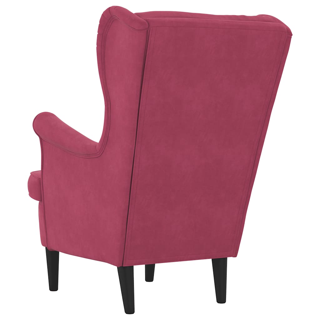 Armchair, burgundy, velvet