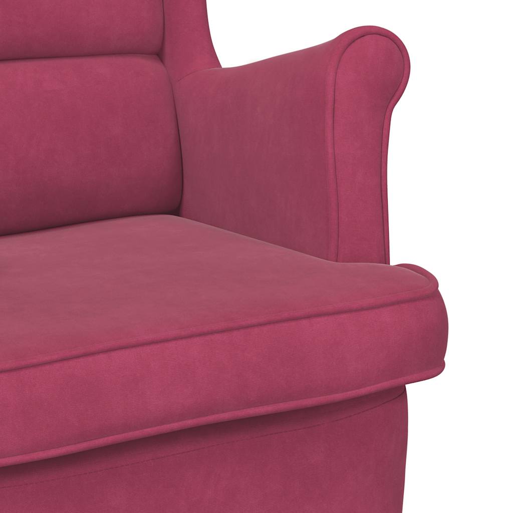 Armchair, burgundy, velvet