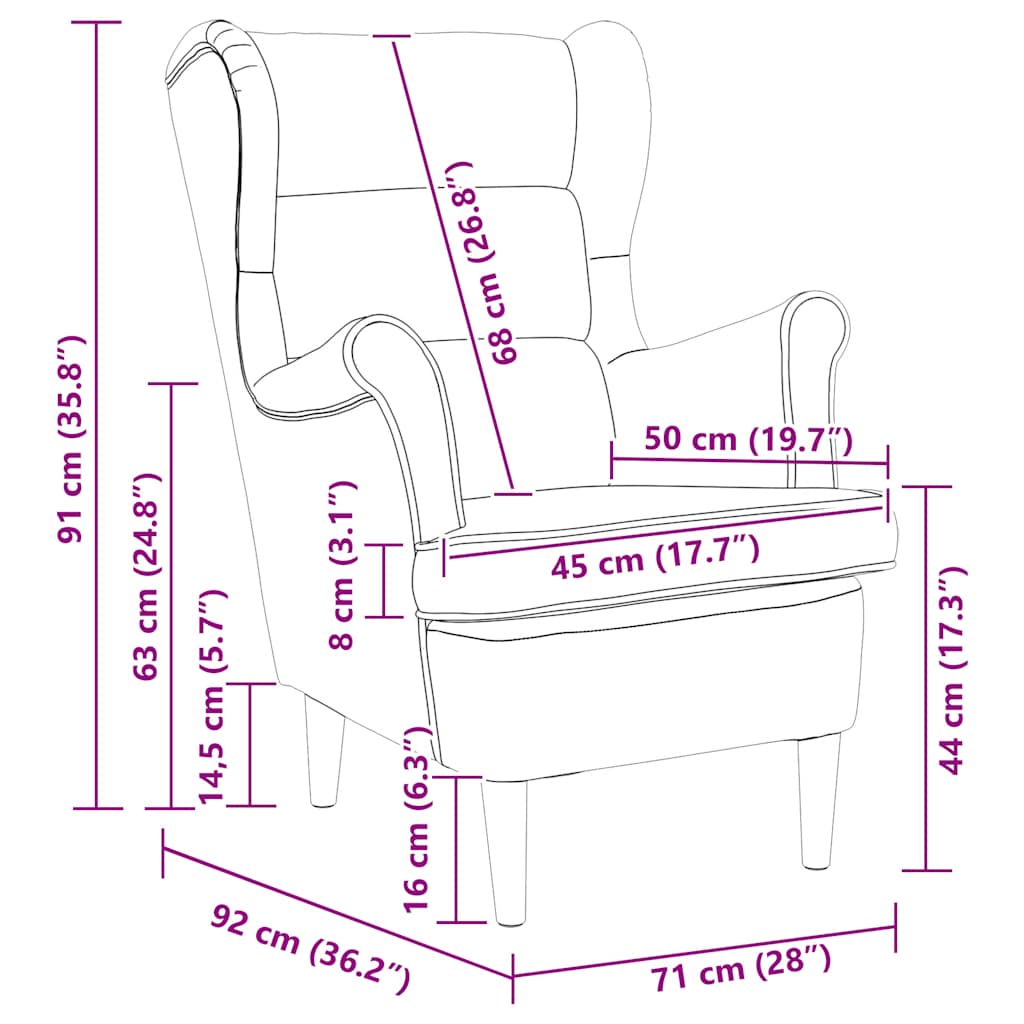 Armchair, burgundy, velvet