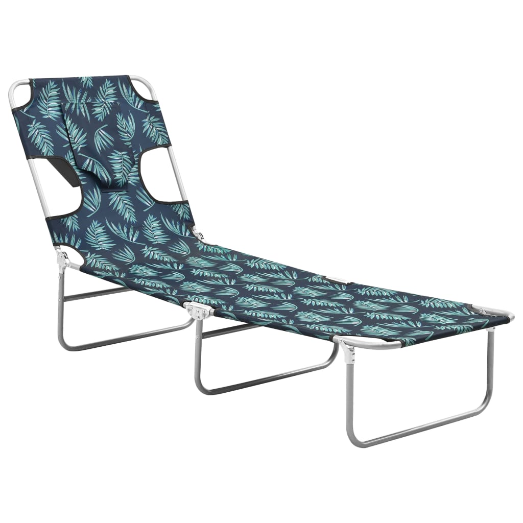 Foldable sun lounger with head cushion, steel
