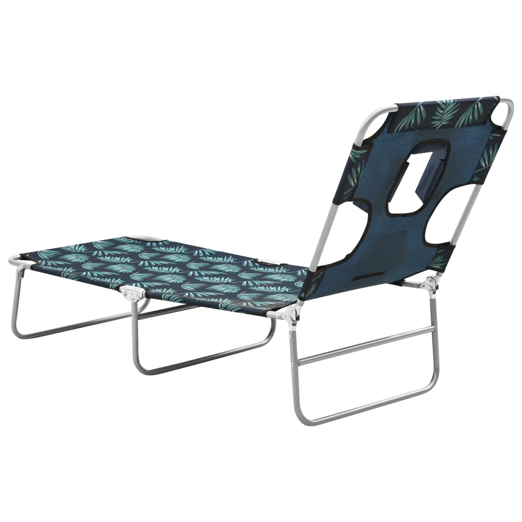 Foldable sun lounger with head cushion, steel