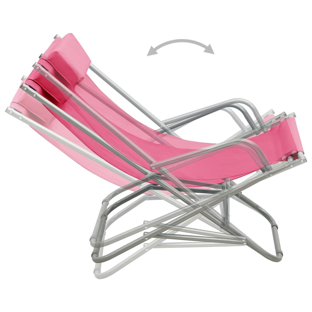 Rocking chairs, 2 pcs., pink, steel