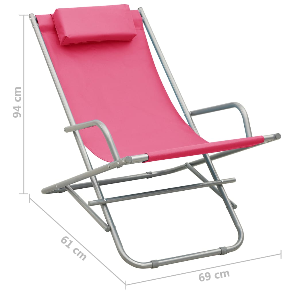Rocking chairs, 2 pcs., pink, steel