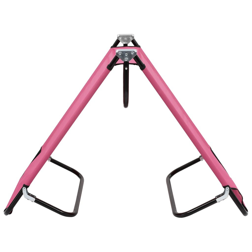 Foldable sun lounger, pink, steel
