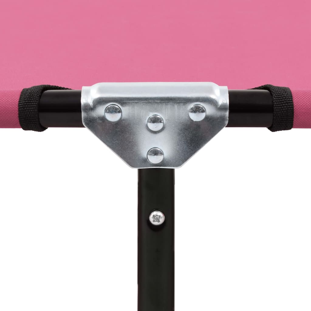 Foldable sun lounger, pink, steel
