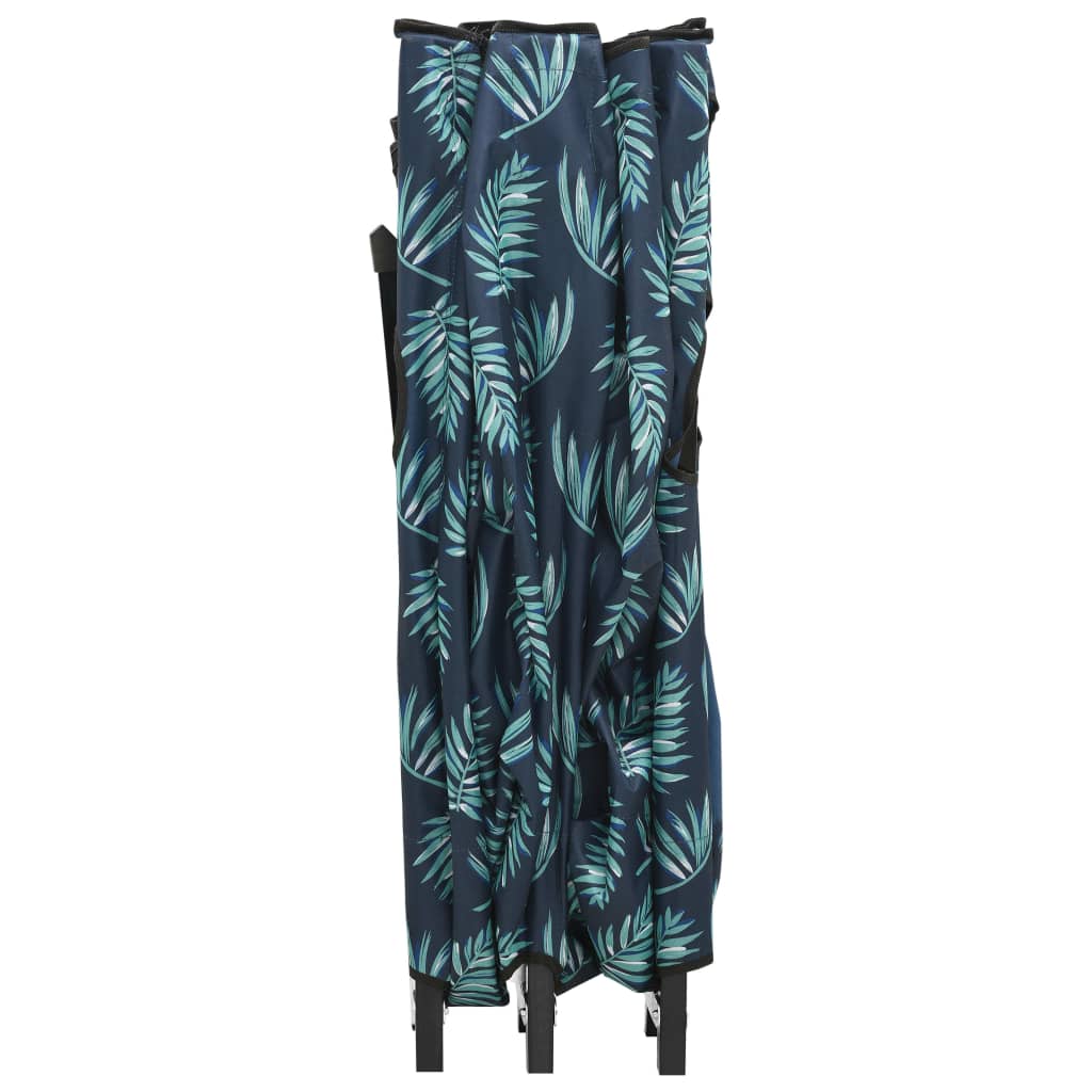 Foldable double sun lounger, steel, with leaves