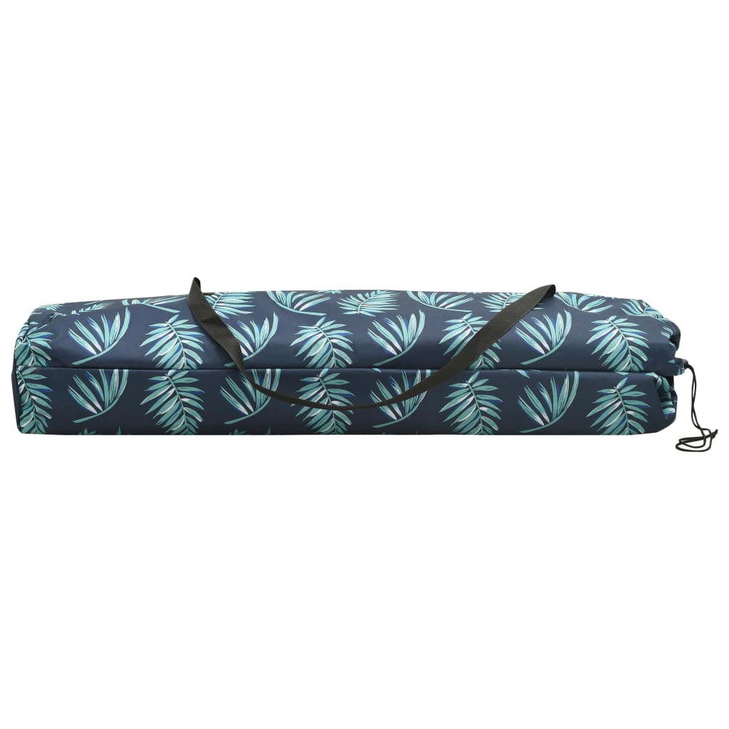 Foldable double sun lounger, steel, with leaves